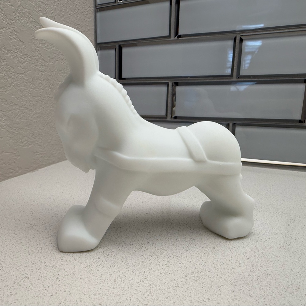 Vintage Fenton White Satin Donkey With Cart RARE - Picture 5 of 17